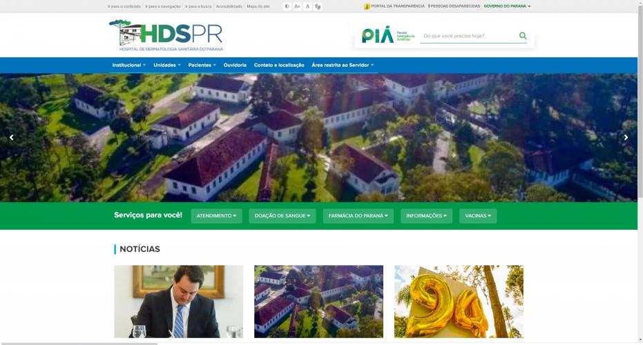 Celepar desenvolve site para o Hospital de Dermatologia Sanitária do Paraná
